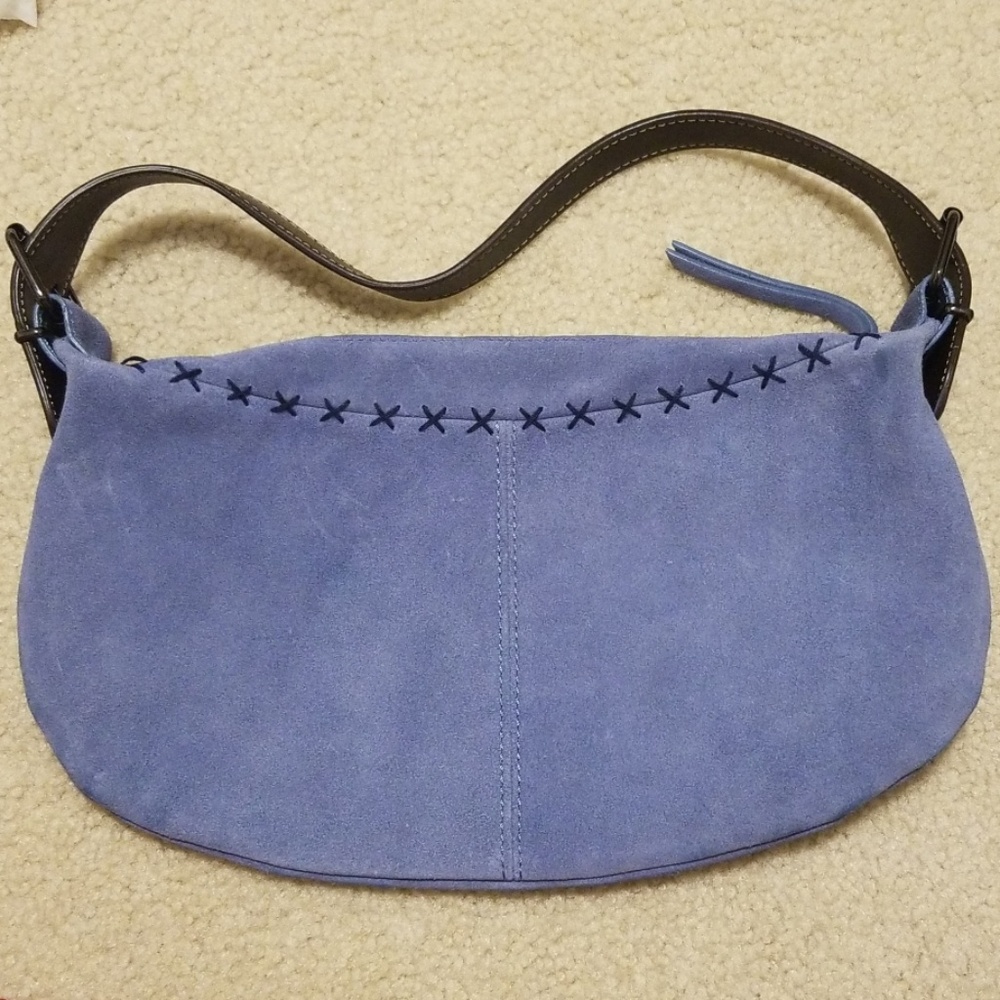 Blue suede purse